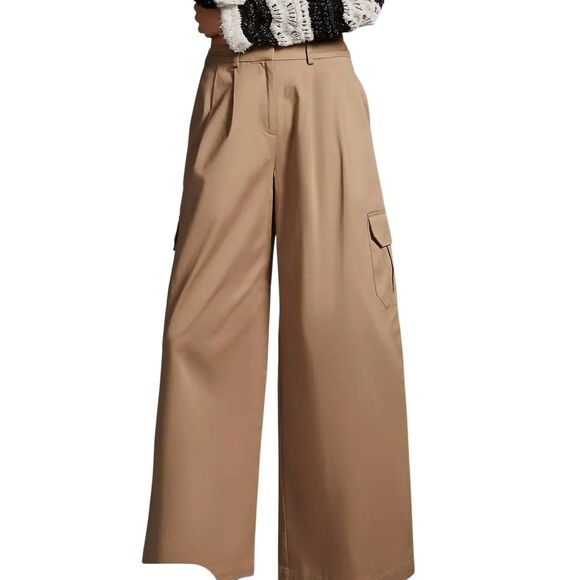 NWT Du Paradis cargo slacks pants in khaki sz Small - Picture 1 of 5